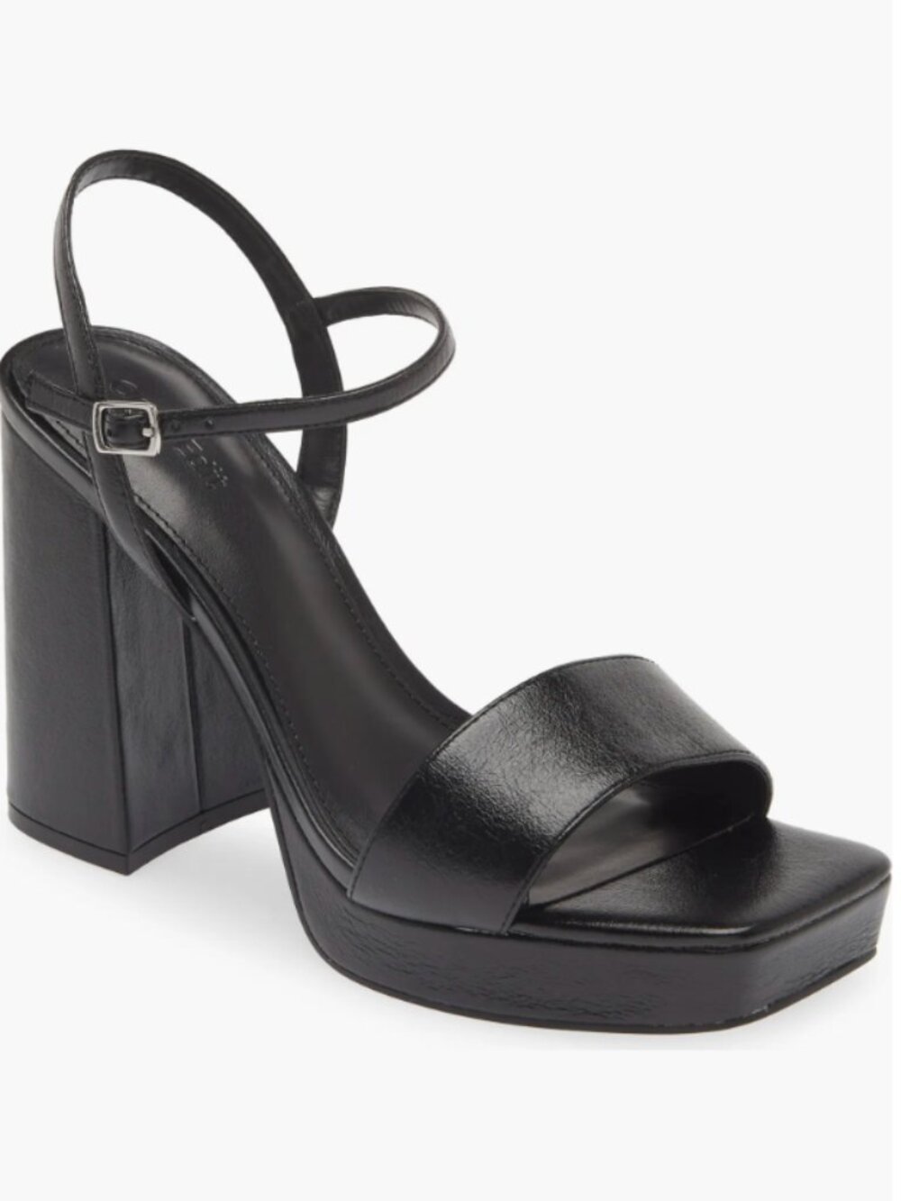 Open Edit Noella Ankle Strap Platform Sandal in Black